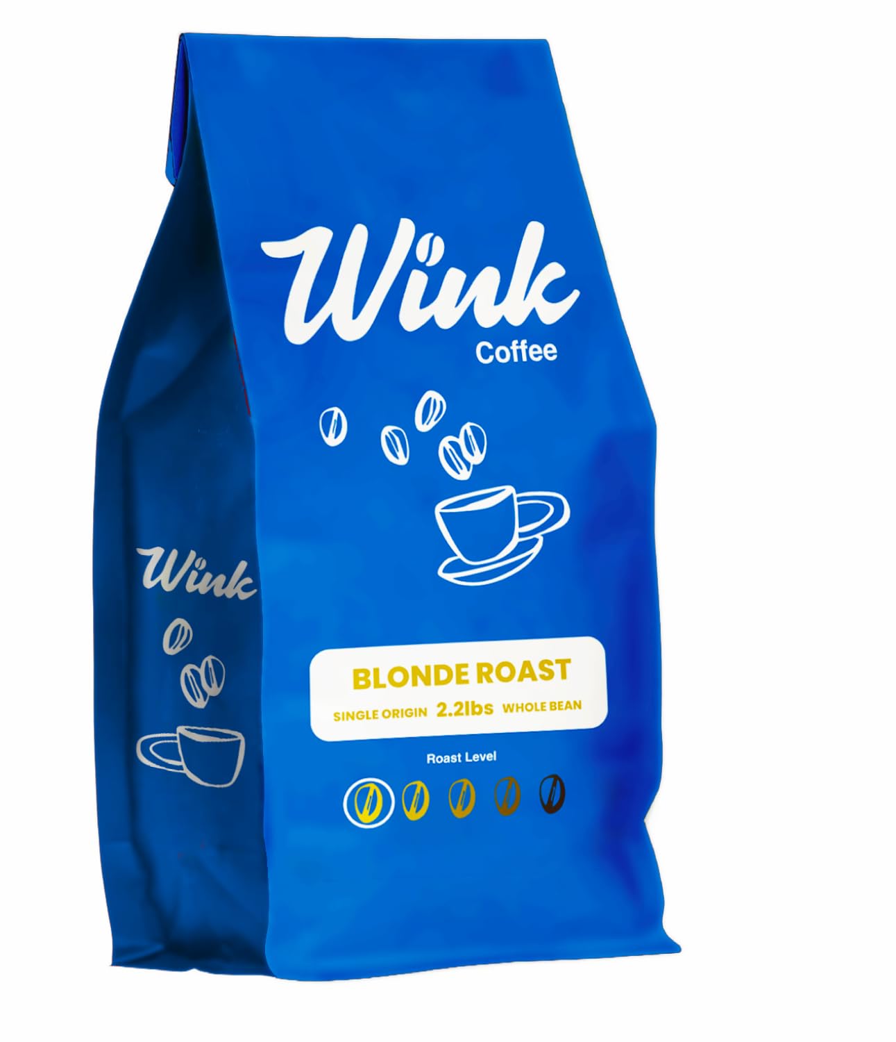 Wink Coffee Blonde Roast Whole Bean Coffee, 2.2 lb Bag, Light Roast Coffee Beans, 100% Arabica, Single Origin, Gourmet, Small-Batch, Smooth