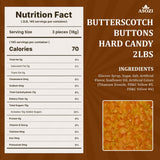 ASOZI Butterscotch Discs Hard Candy 2 lb - Individually Wrapped Old Fashioned Holiday Suckers - Sweet Flavor - Perfect for Valentine's Day and Tasty