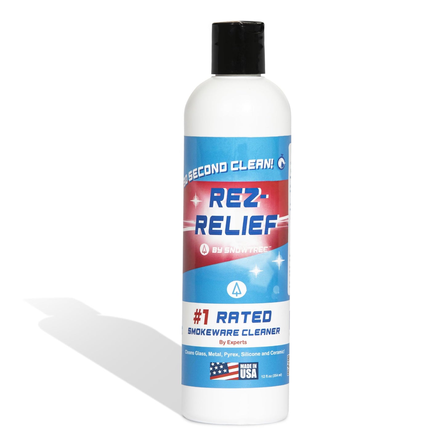 SNOWTREE - 2 Pack Rez Relief Glass Cleaner Solution for Glass, Ceramic, Metal & Silicone - 12 Fluid Oz Bottles (2 Pack) - Refreshing Citrus Scent