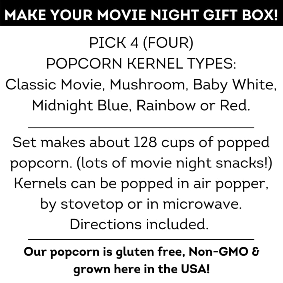 Dell Cove Spices | Custom Popcorn Snacks Pick Your Own Gift Set of 4 | Non-GMO & Gluten Free Popcorn Accessories
