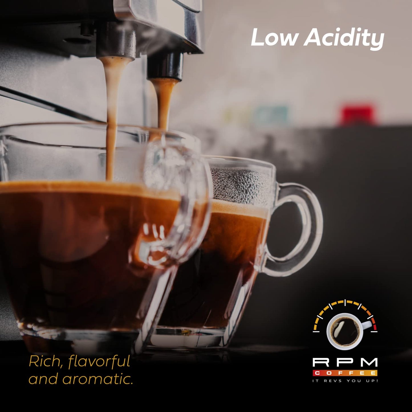1LB RPM Brazil Cerrado Premium Coffee, Standard Caffeine - Supercharged Flavor, Medium-Dark Roast, 100% Arabica Beans, Low Acidity