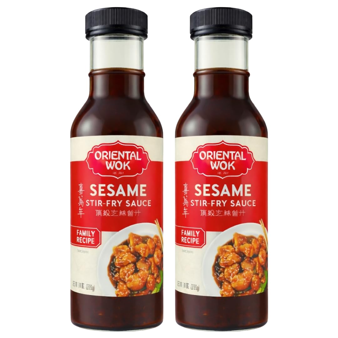 Oriental Wok Gourmet Sesame Stir-Fry Sauce, Blend of Sweetness and Umami Family Sauce, Ideal for Chicken, Shrimp, Steak or Tofu, 14 oz (2 Pack)