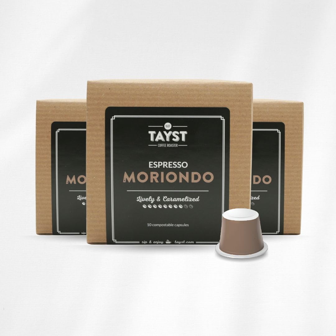 Tayst Espresso Pods, Espresso Moriondo Coffee Capsules, Compatible with Original Nespresso Machine, Sustainable Single Serve, Pack of 30