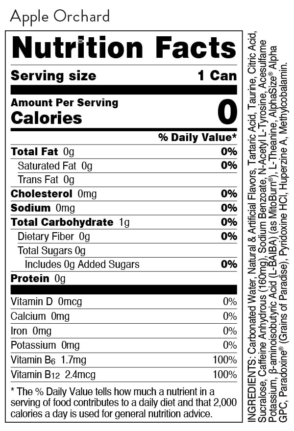 Bucked Up LFG BURN Energy Drink - Zero Sugar - 12 Pack (Apple Orchard)