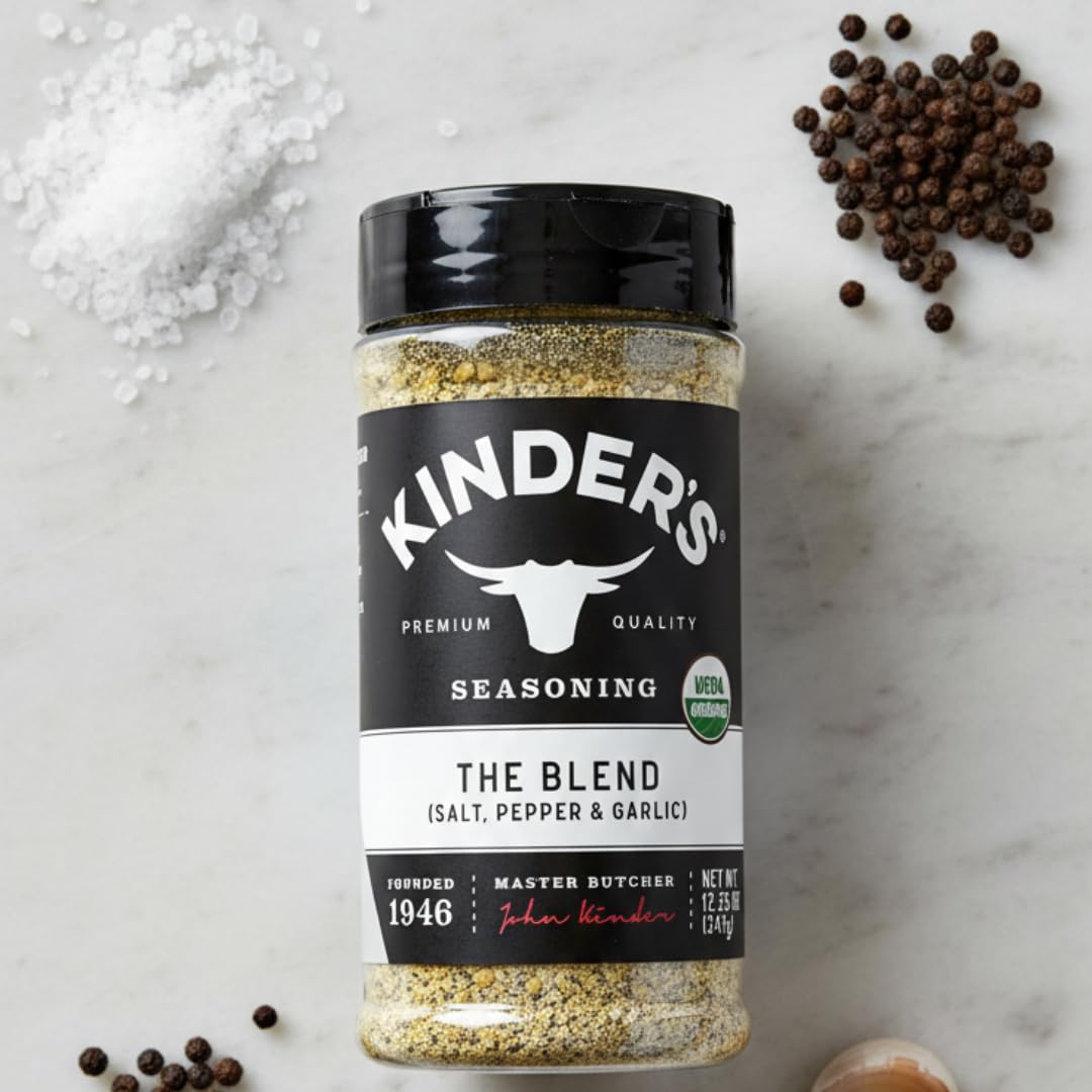 Knders Organic (2 Pack) The Blend Seasoning (Salt, Pepper & Garlic) 12.25 Oz (347g) | SPG All-Purpose Seasoning For Meat, Chicken, Veggies & BBQ