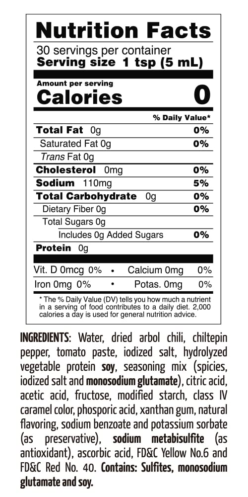 Mexico Lindo Picante Negra Xxxtra Hot Sauce, With Chiltepin Pepper, 5 Fl Oz (Pack of 6)