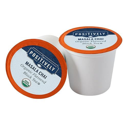Organic Positively Tea Company, Masala Chai Black Tea, K-Cup Compatible, 24 Pods