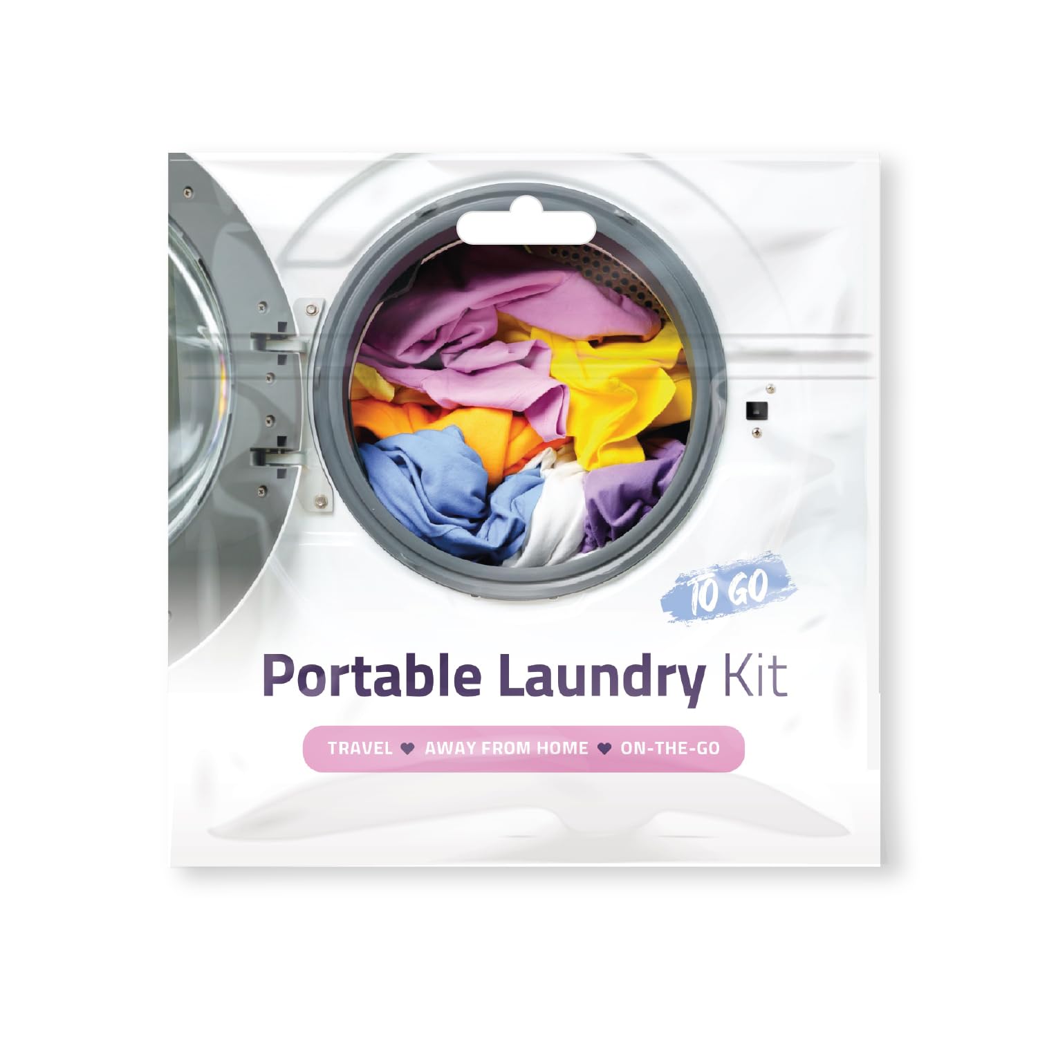 Portable Laundry Kit - Travel Clothes Cleaning Essentials with Liquid Detergent, Stain Remover Wipe, Dryer Sheet & Laundry Bag - Bulk Supply