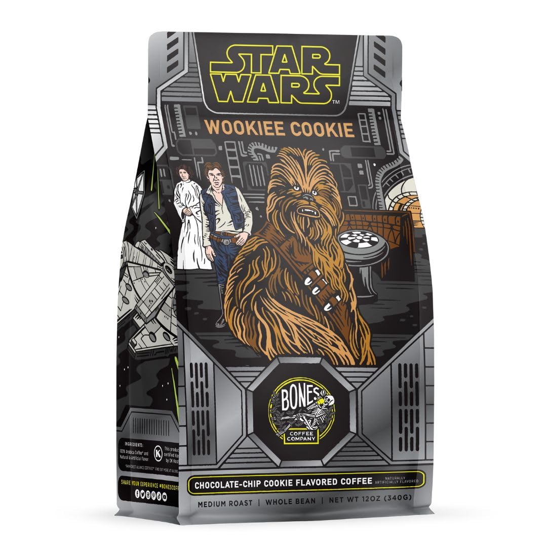 Bones Coffee Company Star Wars Wookiee Cookie Chip Cookie Flavor Flavored Coffee, Medium Roast Low Acid Arabica Beans Compatible with Auto drip