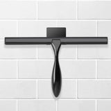 Simtive 10-Inch Shower Squeegee Set, Includes Shower Door Hook and Adhesive Hook, Squeegee for Shower Doors, Mirror and Window, Black
