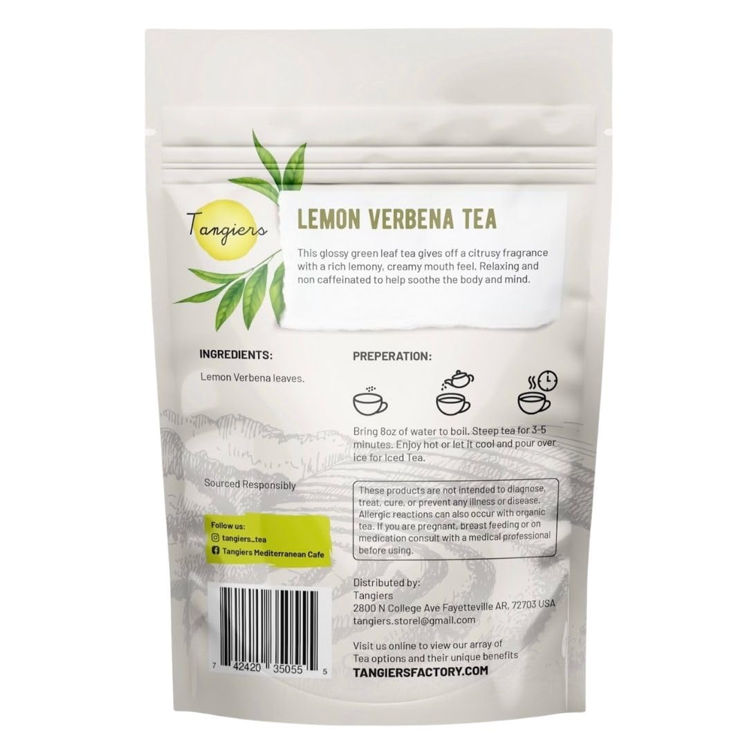 Louisa | Lemon Verbena Tea | Tangiers Tea | Premium quality 100% Pure Herbal Loose Leaf | Naturally Caffeine-Free | Refreshing Citrus Flavor | Calming