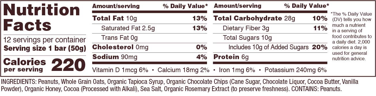 Bob's Red Mill 5pk PB Chocolate & Oats Bar, 5 bars (Pack of 1) - Non GMO, Gluten Free, Kosher