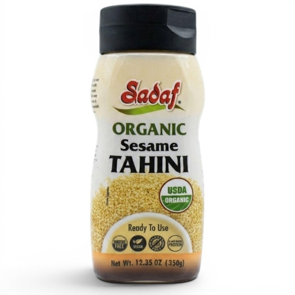 Sadaf Organic Sesame Tahini Squeeze Bottle 12.35 oz - 100% Organic Sesame Paste for Hummus, Dressings & Dips