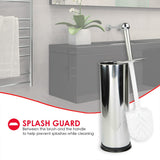 Home Basics Polished Stainless Steel Toilet Brush with Holder and Canister Stand