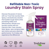 Truly Free Laundry Stain Remover Spray for Clothes - Removes Tough, Dried-In Stains on Whites & Colors -Natural Ingredients - Gentle Yet Powerful