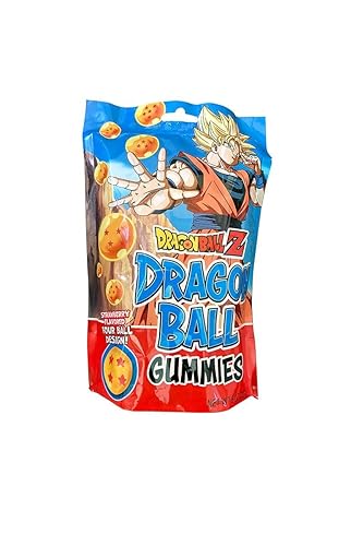 Dragonball DBZ Dragon Ball Gummies Four Ball Design Strawberry Flavored Gummy Candy with 2 Collectible Stickers