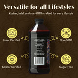 Natural Vanilla Alcohol?Free Flavor, 16 fl oz - Madagascar Bourbon vanilla, 100% natural, sugar?free, GMO?free, gluten?free, vegan, paleo, keto