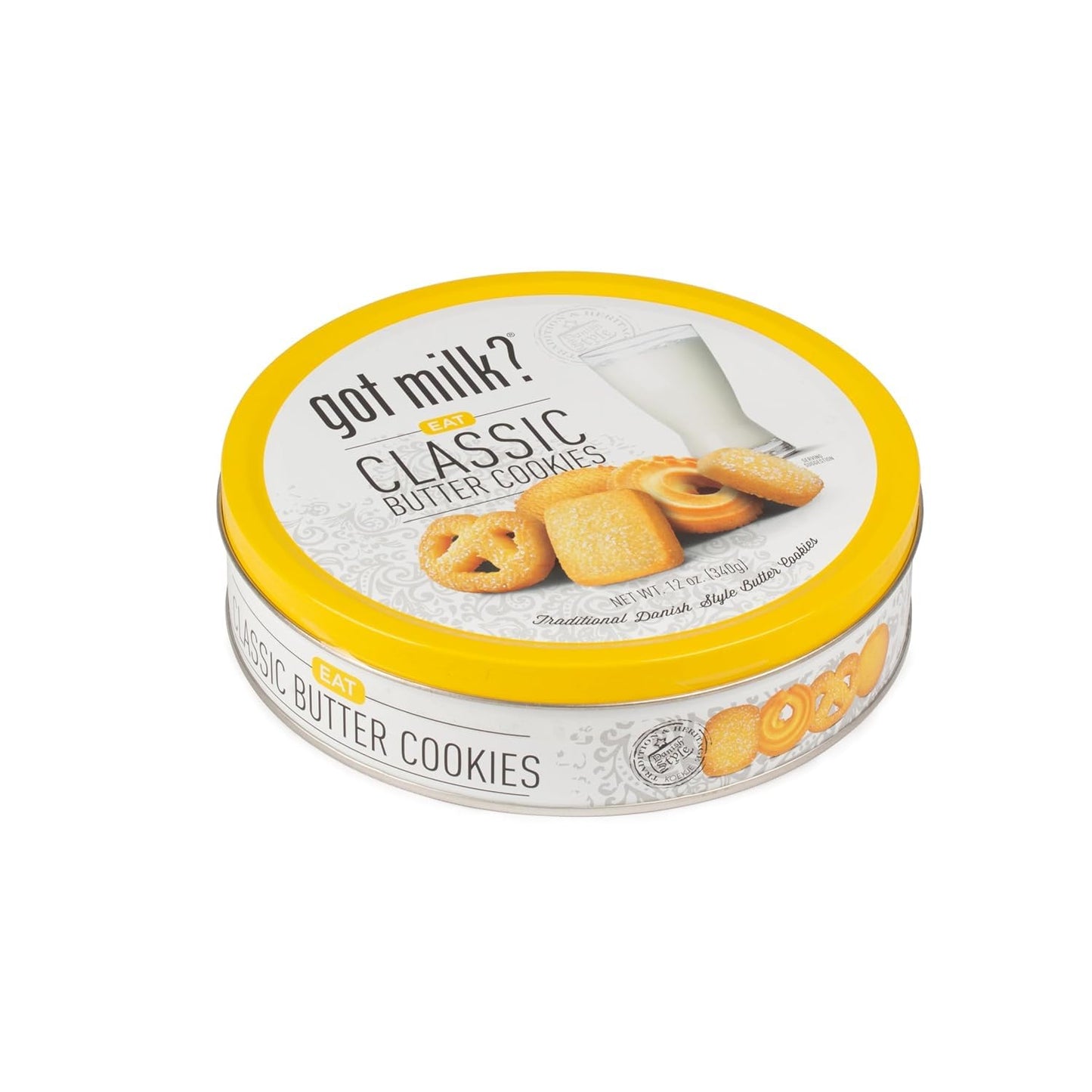 Got Milk? Traditional Danish Style Butter Cookies in 12 Oz. Gift Tin