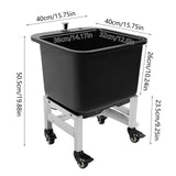 Commercial Mop Sink with Wheels, Freestanding Mops Basket Plastic Mop Bains with Drain Botton, Portable Mop Buckets for Home Bathroom Kitchen
