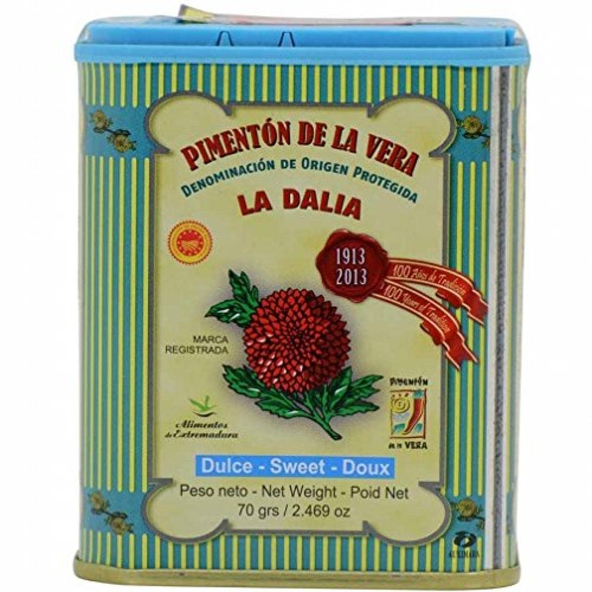 La Dalia Sweet Smoked Paprika Powder, Authentic Spanish Pimentón de la Vera, DOP Certified, Rich Color and Smoky Flavor, Perfect for Chicken, Meat