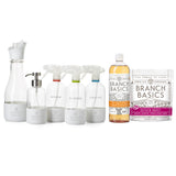 Branch Basics Premium Starter Kit in Glass: All Purpose Cleaner, Glass Cleaner, Bathroom Cleaner, Wash Bottle, and Laundry Bottle (3 Glass Spray