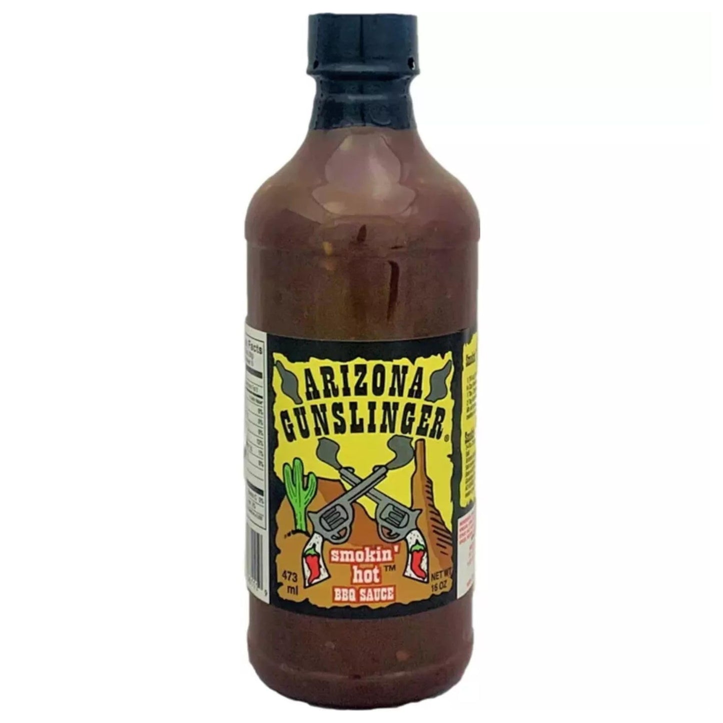 Arizona Gunslinger Smokin’ Hot BBQ Sauce, Gluten Free Wing Sauce, Low Calorie & Organic, Chicken Wings & Grilled Favorites, Ideal for Grilled Meats