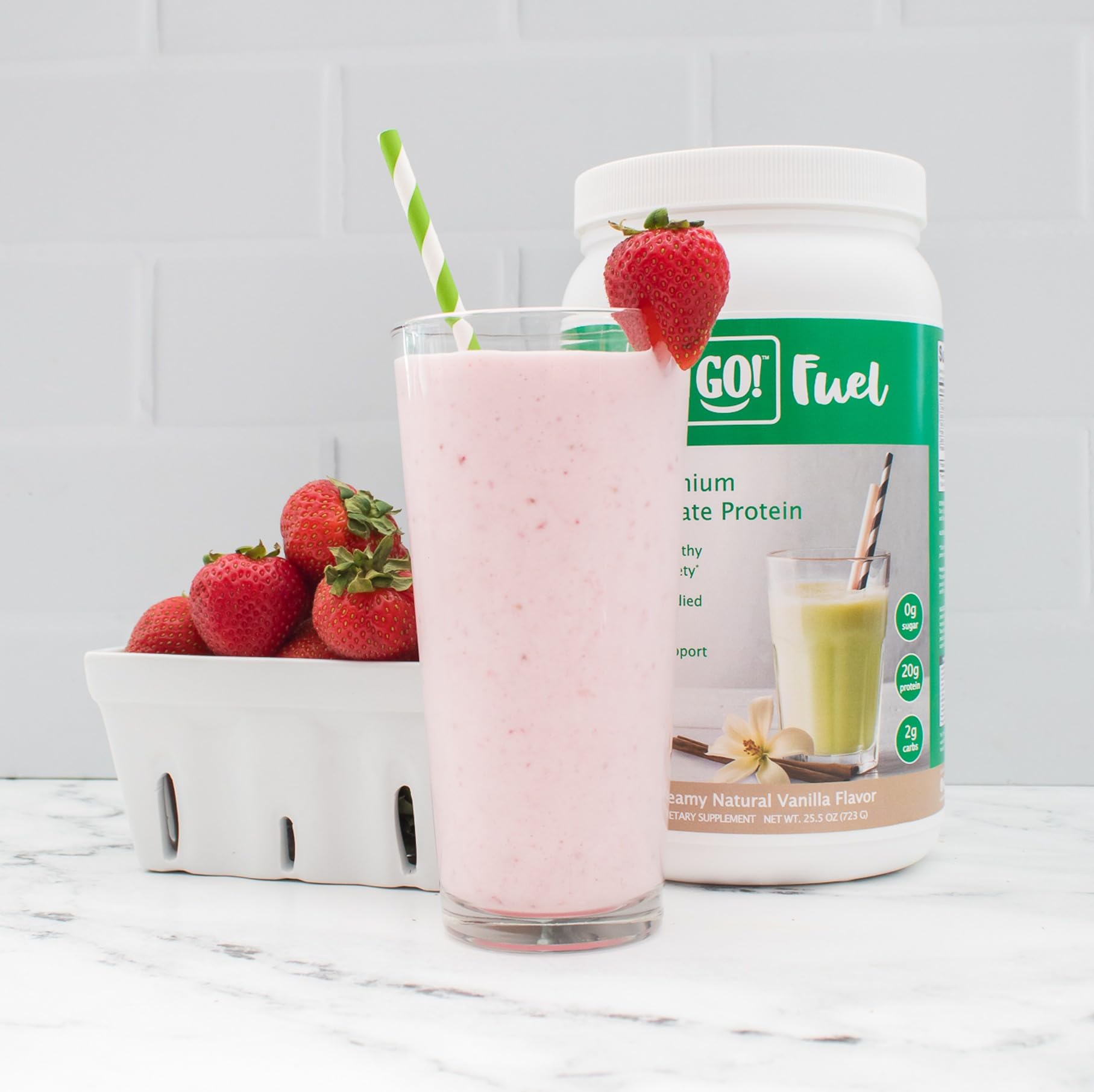 Let’z Go Mixed Berry 30-Day Smoothie Kit | Clean Energy Drink Mix (30 Pack) + Whey Isolate Protein (30 Servings) with Shaker Cup | Natural Caffeine