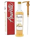 Amoretti - Premium White Chocolate Syrup, 94 Servings Per Bottle (750 ml), with Pump for Flavoring Coffees, Cocktails, and other Beverages, Gluten
