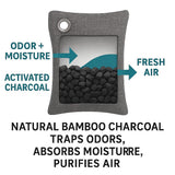 Charcoal Air Purifier Bags by OLGRI - Natural Odor Absorber for Cars, Bathrooms, Closets, Shoes & Pets - 4-Pack Bamboo Deodorizer with Activated