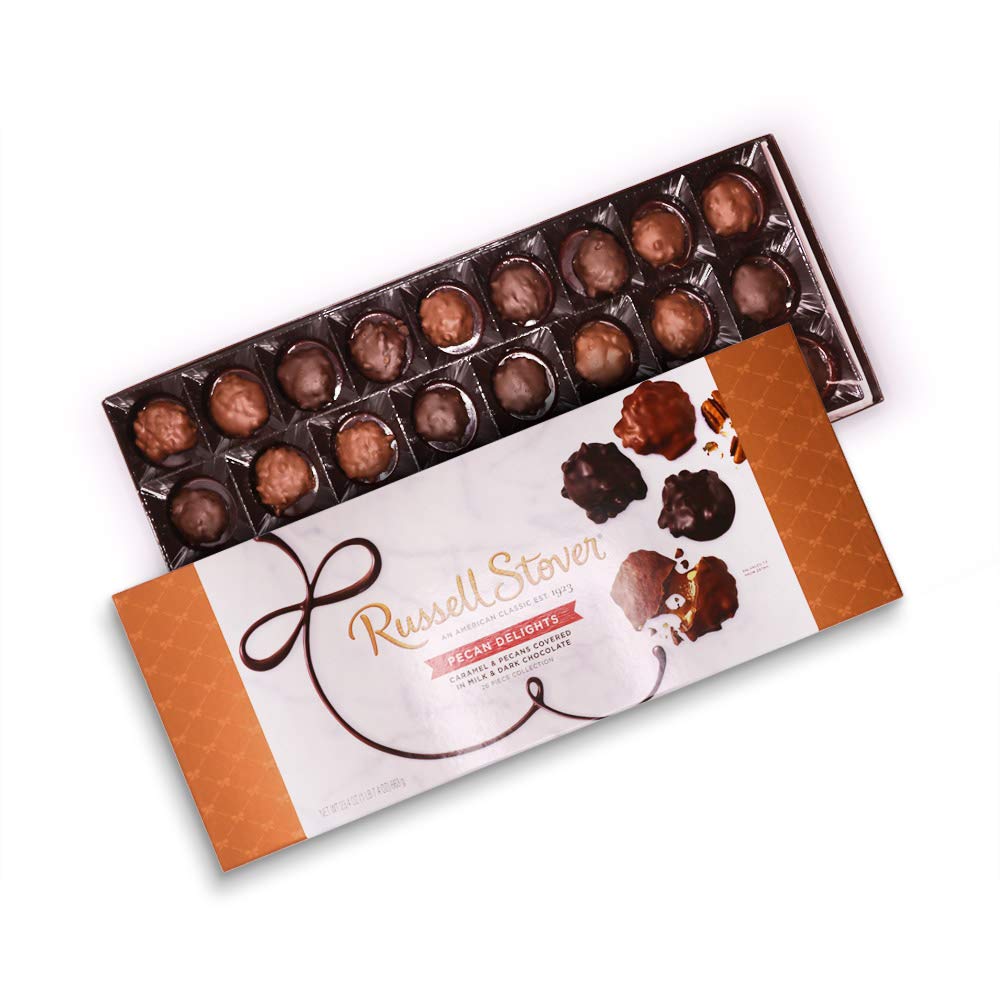 Russell Stover Milk Chocolate & Dark Chocolate Pecan Delights Box