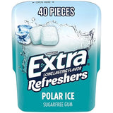 Extra Extra Refreshers Chewing Gum, Polar Ice, 40 Count