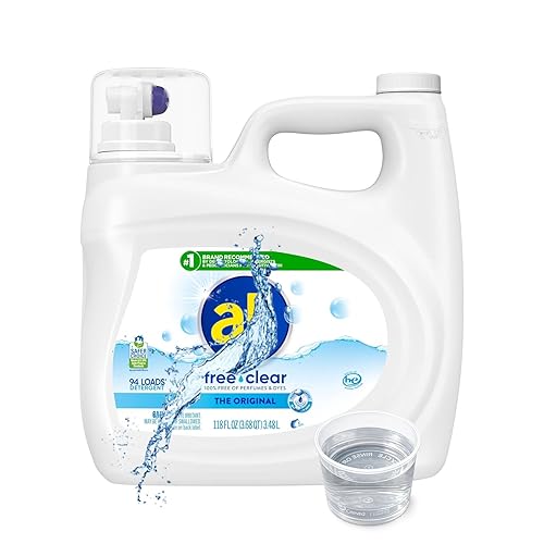 Liquid Laundry Detergent Free Clear, All Use, Everyday for All, Odor Relief, Free Clear for Sensitive Skin, 118 Fl Oz Bottle, 94 Loads