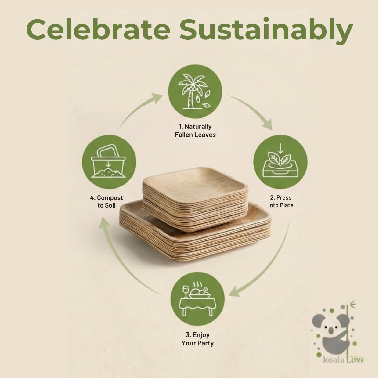 Palm Leaf Plates 10 Inch Bamboo Paper Disposable 50 Bulk Dinner Square Party Plates Event Tableware Eco Biodegradable Compostable Wooden Plate Best