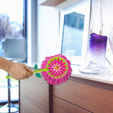 Vigar Flower Power Microfiber Duster with Non-Slip Handle - Washable Reusable Duster Head, Dust Cloth for Cleaning Furniture and Delicate Surfaces