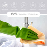 IUCGE Rubber dishwashing gloves 3 Pairs for kitchen,Cleaning washing dish gloves long for household reuseable durable.(Large,Multicolor)