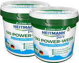 HEITMANN pure Oxi Power White - 2 x 500g (35.27 oz) - Multi-Active Oxygen and Enzymes | Made in Germany