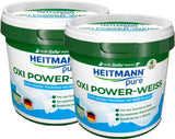 HEITMANN pure Oxi Power White - 2 x 500g (35.27 oz) - Multi-Active Oxygen and Enzymes | Made in Germany