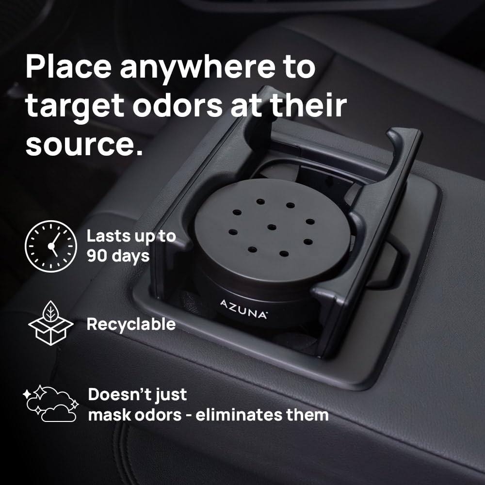 Azuna Car Air Freshener & Auto Odor Eliminator Pods Trio | New Car Scent | Plant Powered by 100% Australian Tea Tree Oil | Long Lasting and No harsh