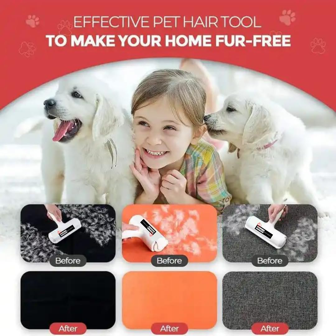 Pet Hair Remover and Reusable Lint Roller - Cat and Dog Hair Remover for Furniture, Couch, Carpet, Clothing and Bedding - Portable, Multi-Surface Fur