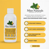 Natural Dishwasher Cleaner & Degreaser Liquid - USDA Organic Peppermint Oil Formula That Helps Remove Limescale, Grease & Odor, 12 oz - Made in USA by