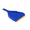 Superio Clip-On Dustpan - Heavy Duty Blue Plastic, Easy Grip Clip On Dust Pan with Rubber Edge, Detailed Sweeping Debris, Fits Standard Brooms Home