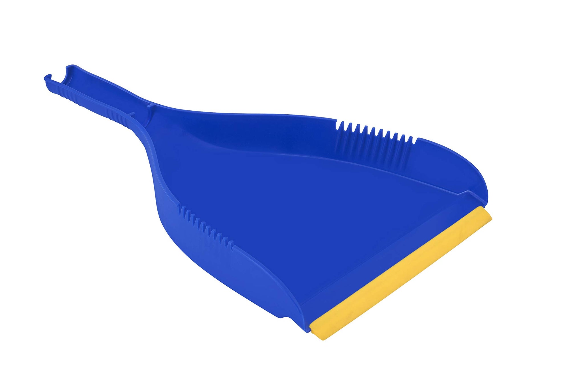 Superio Clip-On Dustpan - Heavy Duty Blue Plastic, Easy Grip Clip On Dust Pan with Rubber Edge, Detailed Sweeping Debris, Fits Standard Brooms Home