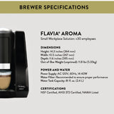 Flavia Small Coffee Brewer : Single Serve, 14.4” x 10.5” x 11.6”, Less counter space. More variety.