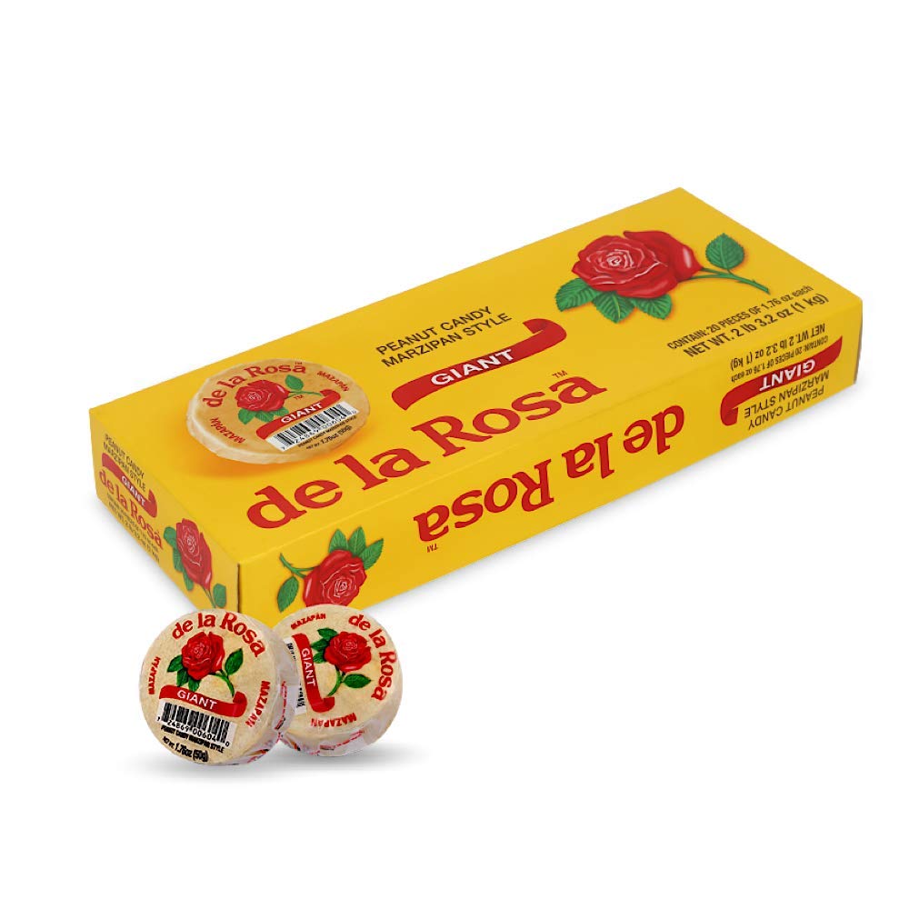 De la Rosa - Mazapan Peanut Candy Giant Size, from Mexico, pack of 20 pieces of 1.76 oz each