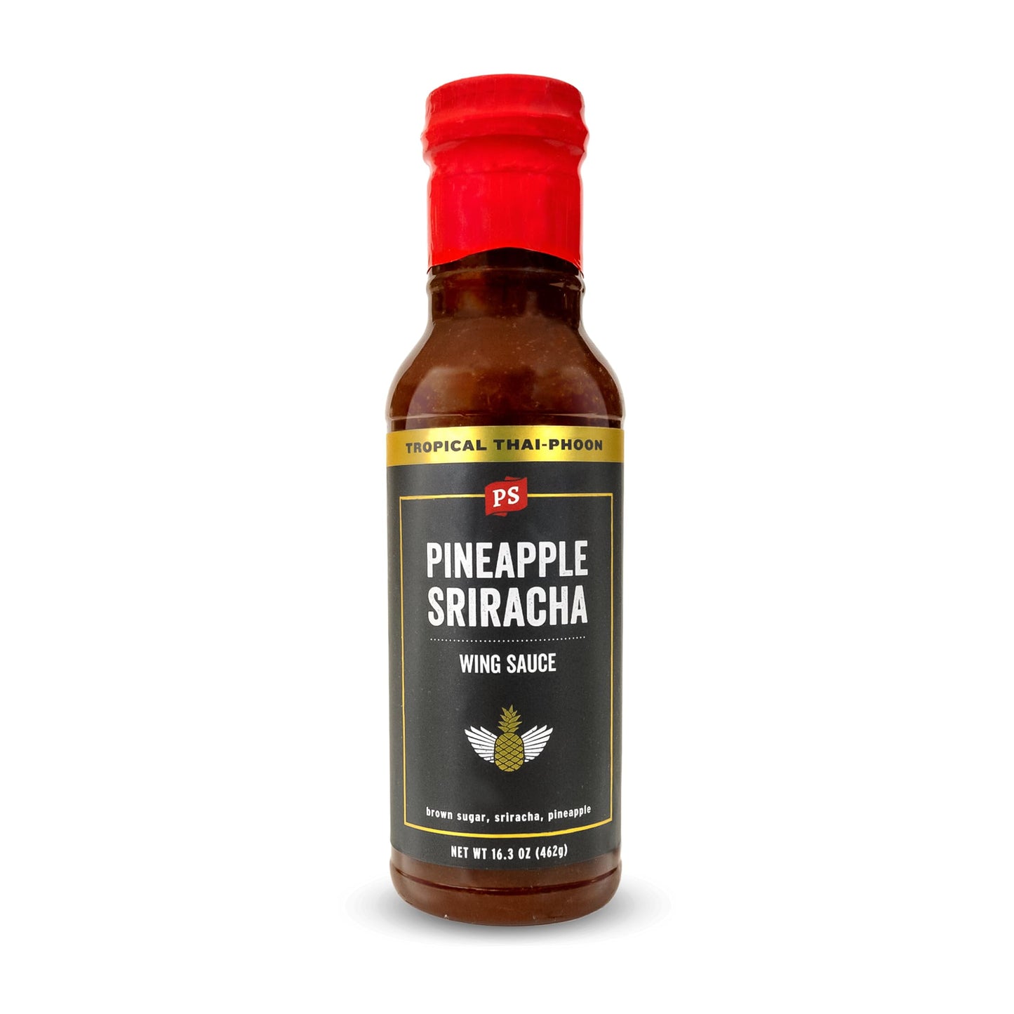 PS Seasoning Pineapple Sriracha Chicken Wing Sauce - Sweet, Spicy, and Tangy All-Purpose Hot Wing Sauce for Dipping, Tossing, Glazing, Marinating