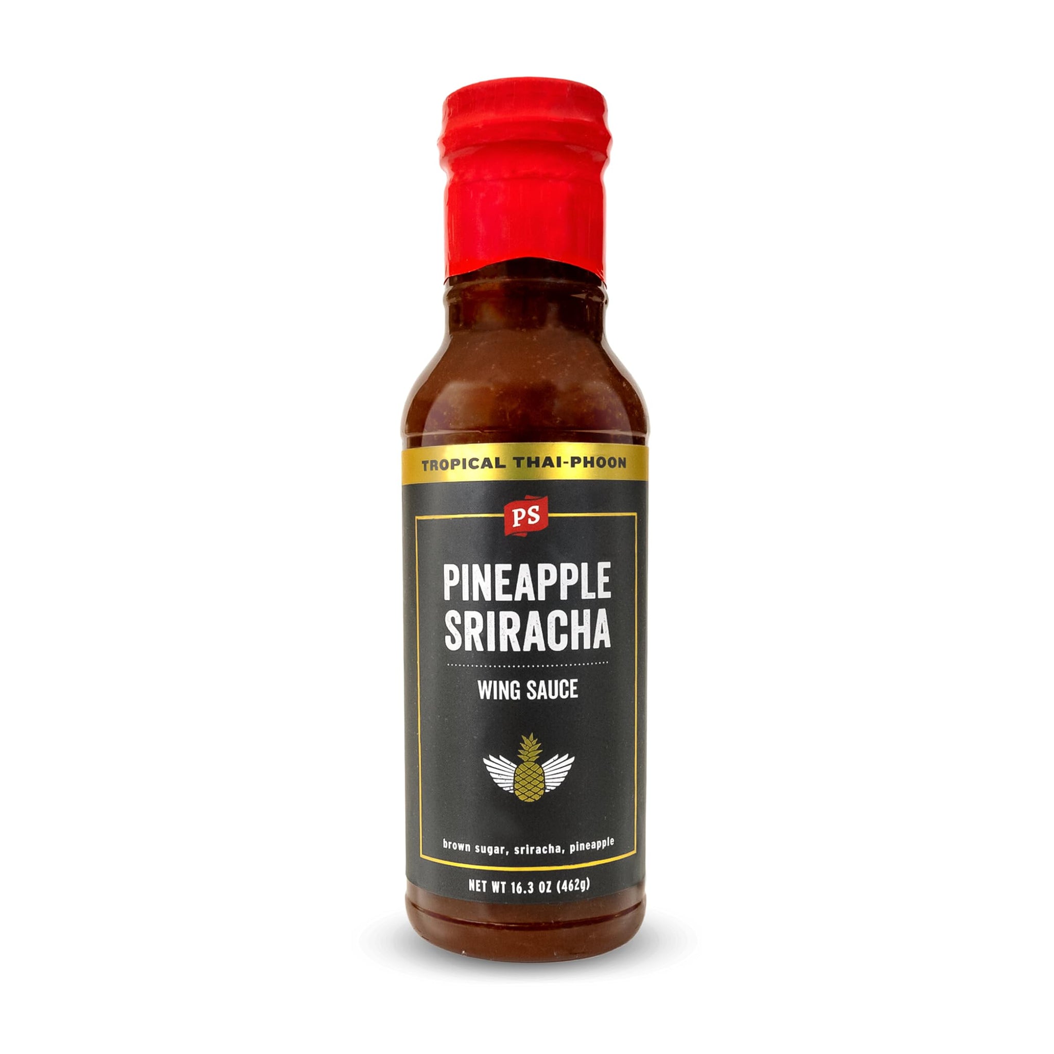 PS Seasoning Pineapple Sriracha Chicken Wing Sauce - Sweet, Spicy, and Tangy All-Purpose Hot Wing Sauce for Dipping, Tossing, Glazing, Marinating