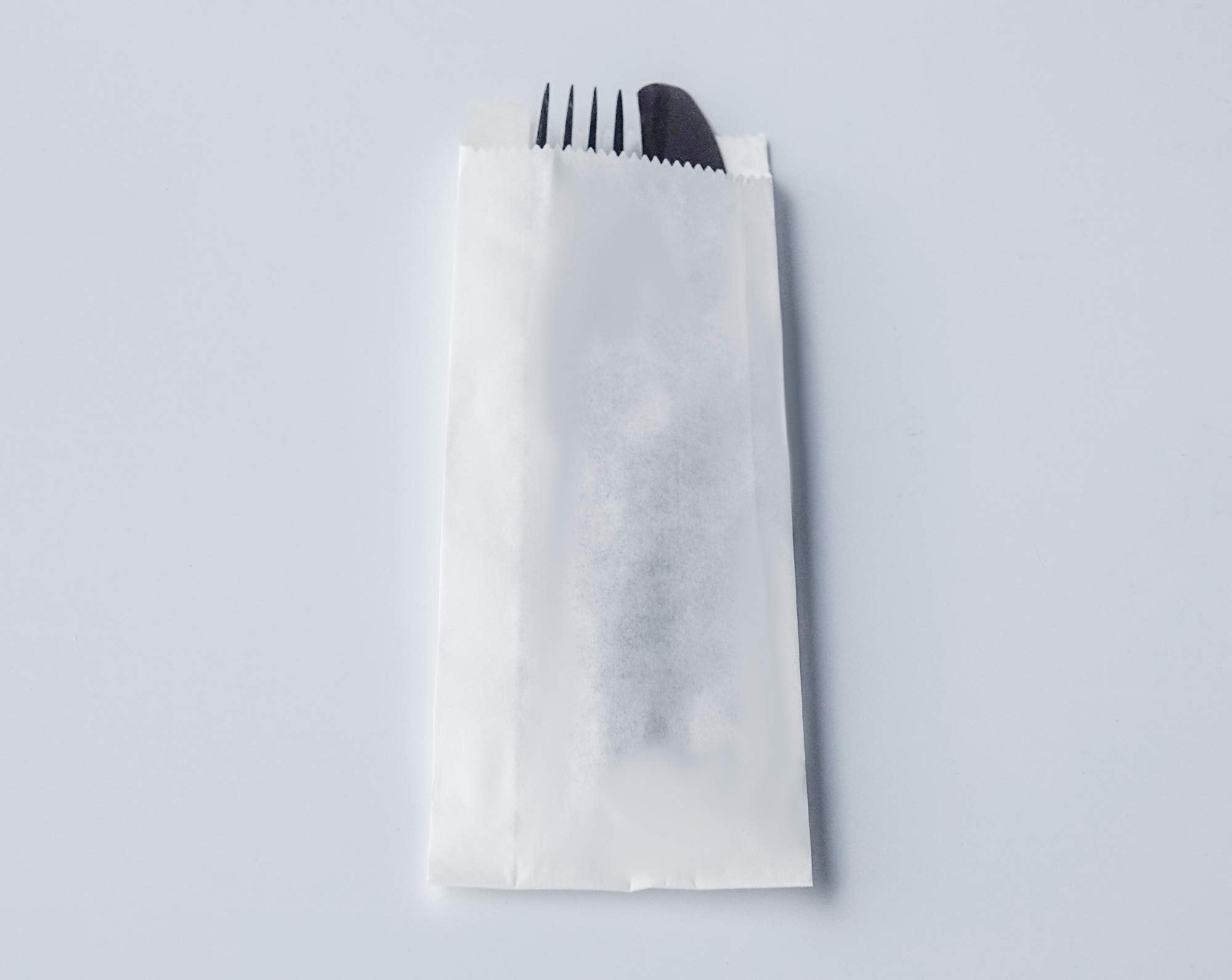 100 Pack 100% White Kraft Paper Bags, 2.75 x 10 inches White Plain Bag Kitchen Cutlery Utensils Holder (Box of 100 pcs)