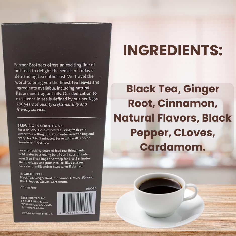 Farmer Brothers Premium: Chai Spice Hot Tea - 2/25 ct boxes