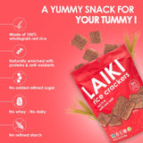 LAIKI Gluten Free Rice Crackers, Red Rice, Resealable 3.53 Ounce Bag