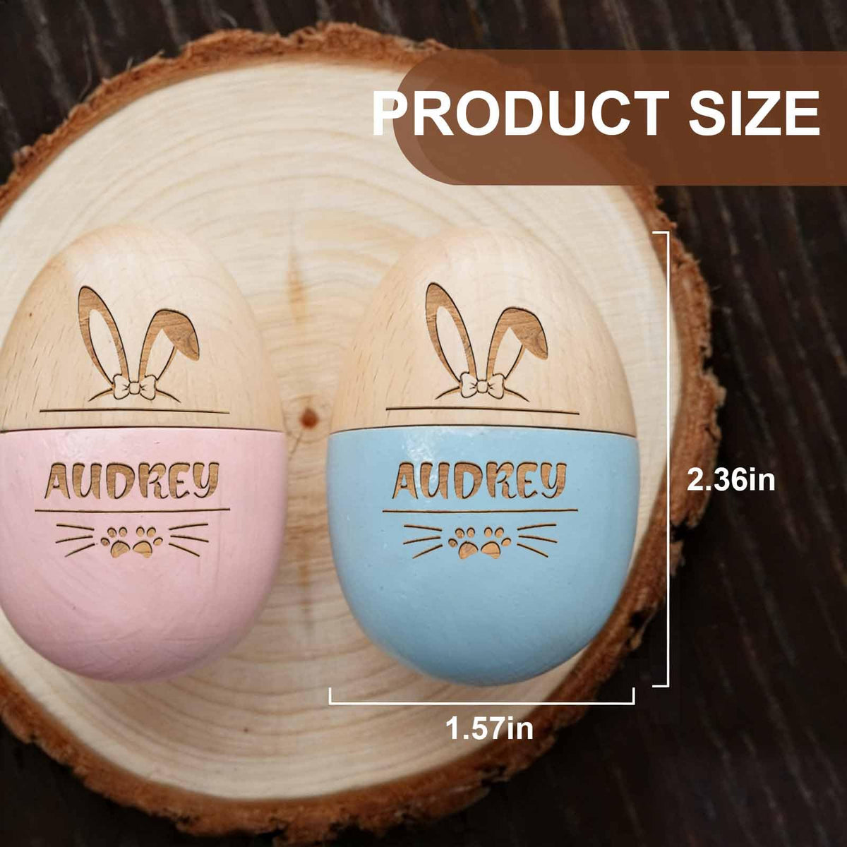 Personalized Wooden Easter Egg 2026 Engraved with Name, Custom Easter Eggs for Kids & Toddlers, Unique Easter Basket Decoration Gifts